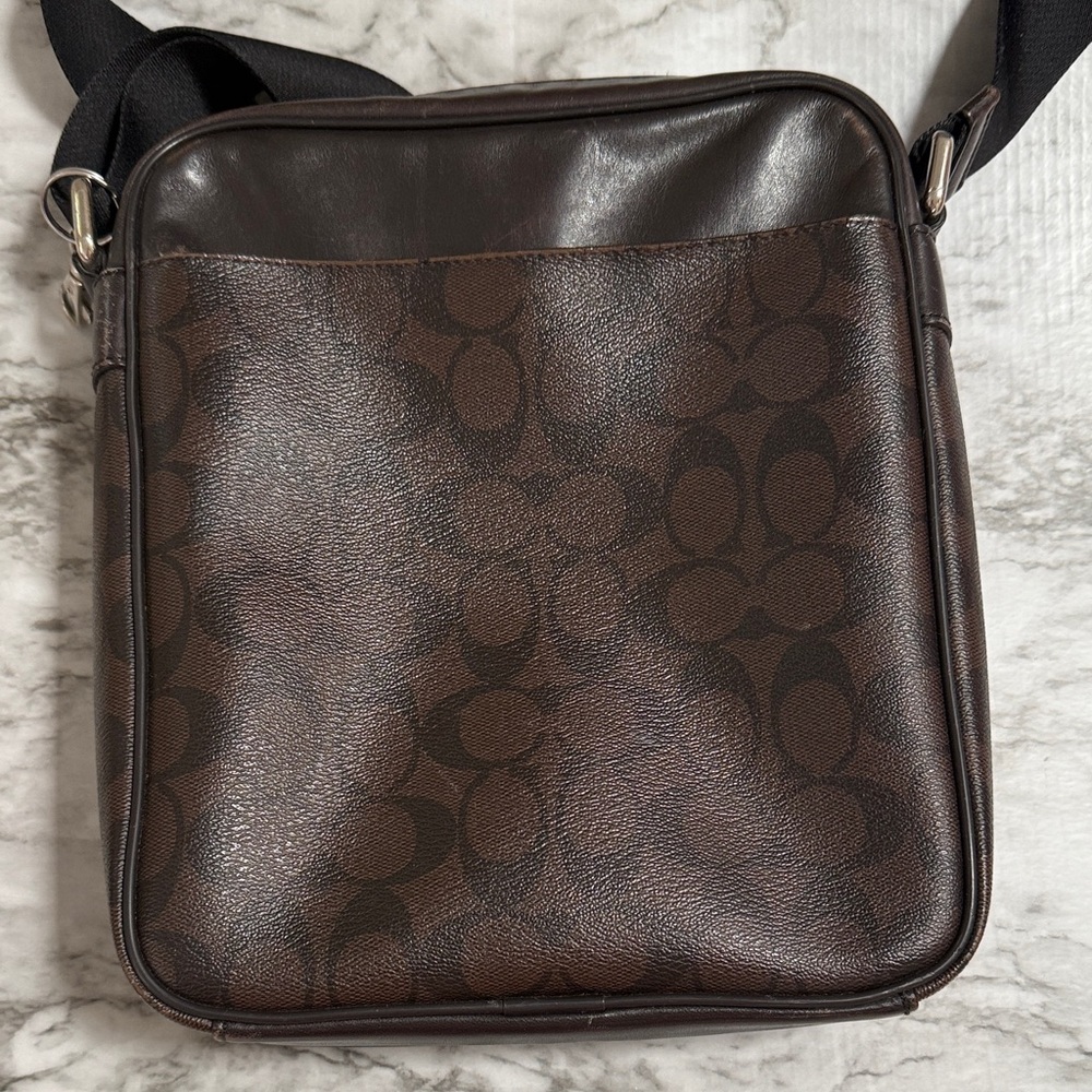Coach Dark Brown Signature Messenger Bag - Picture 6 of 10